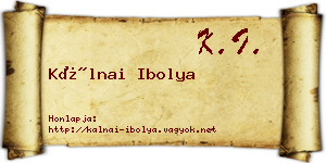 Kálnai Ibolya névjegykártya