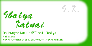 ibolya kalnai business card